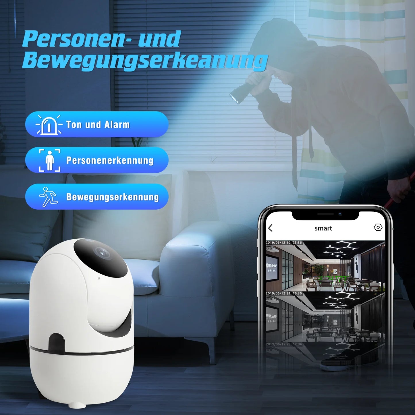 Smart WiFi Baby Monitor Camera – 360° Indoor Security with Sleep Tracking, Alerts & Night Vision