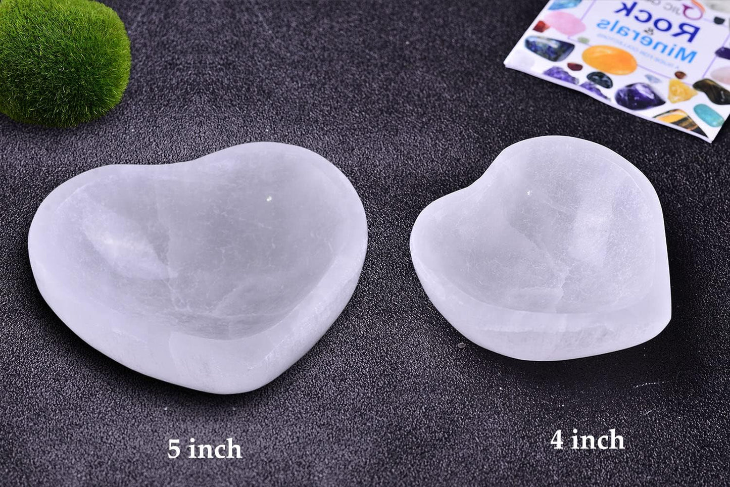 Moroccan Selenite Heart Bowl, 5" – Hand-Carved for Crystal Cleansing and Decoration