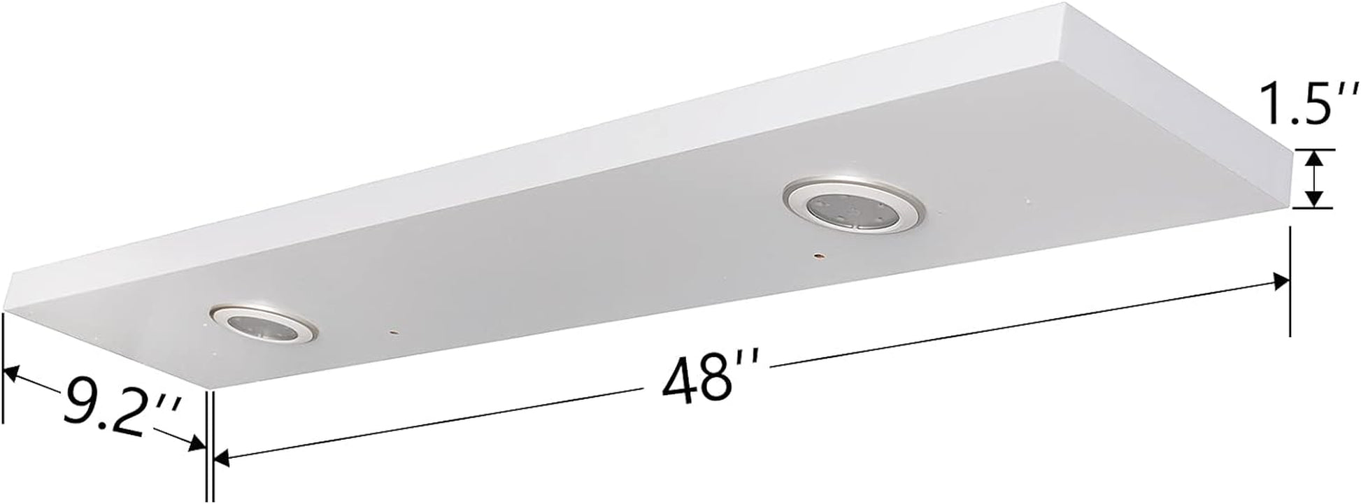 White Floating Shelf with Built-In Touch LED Light – 48" Wall Shelf for Modern Home Decor
