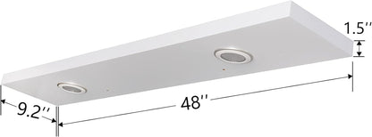 White Floating Shelf with Built-In Touch LED Light – 48" Wall Shelf for Modern Home Decor