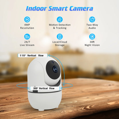 Smart WiFi Baby Monitor Camera – 360° Indoor Security with Sleep Tracking, Alerts & Night Vision