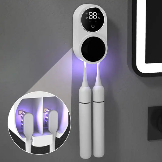 All-in-One UV Toothbrush Sanitizer – Holder & Toothpaste Accessories for Home or Travel