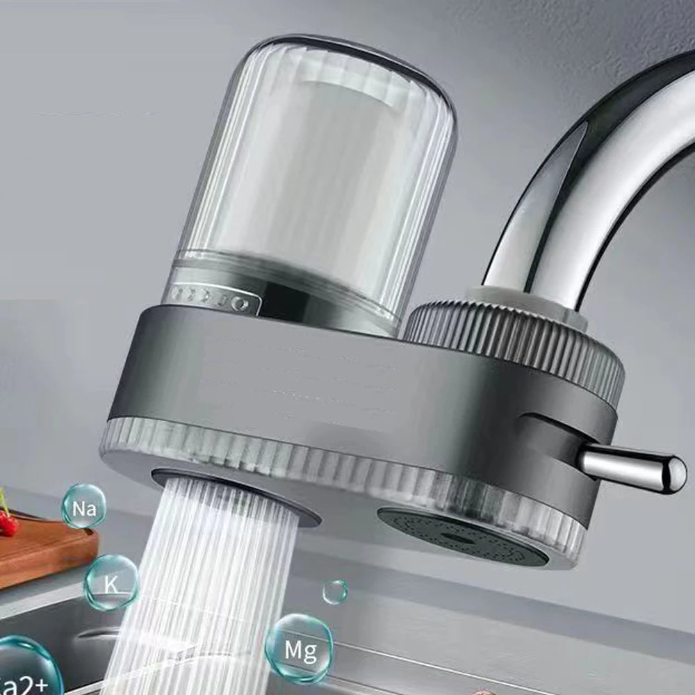 Faucet Water Filter with 2 Washable Elements – Physical Purifier for Kitchen Tap