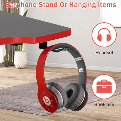 NCS Z-Shaped 47" Gaming Computer Desk – Sturdy Home Office Table with Headset Hook, Red