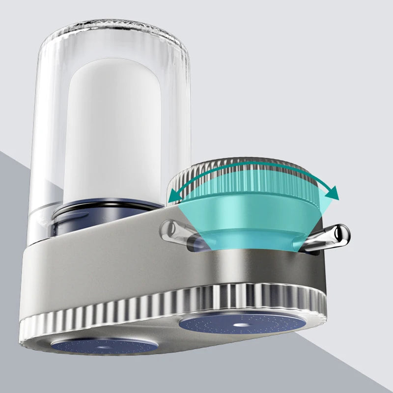 Faucet Water Filter with 2 Washable Elements – Physical Purifier for Kitchen Tap