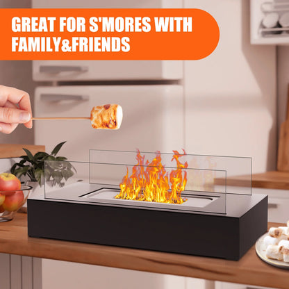Tabletop Ventless Fireplace – Portable Fire Pit for Indoor & Outdoor Use, Ideal Holiday Gift