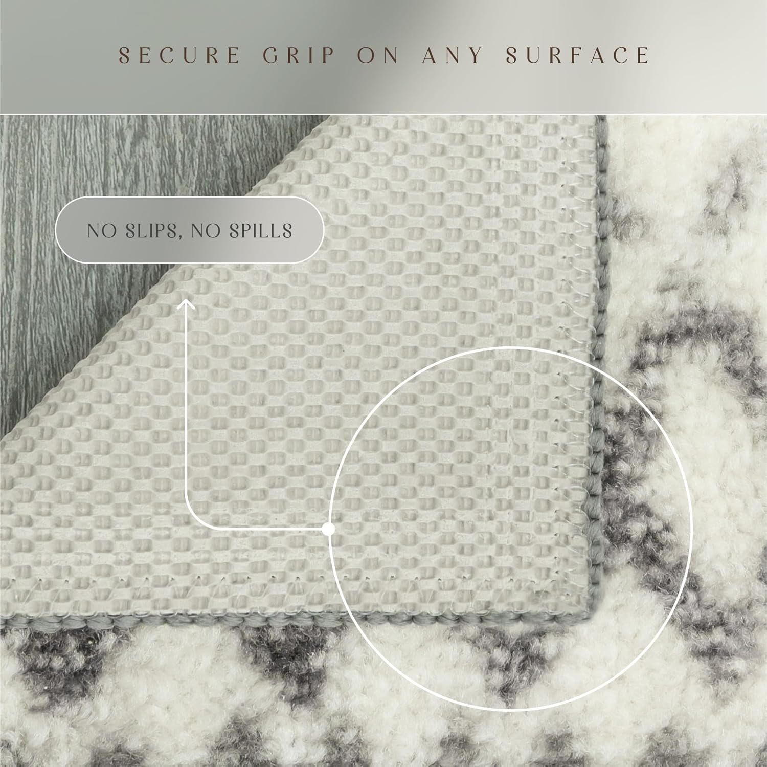 Contemporary Abstract Diamond Runner Rug – Neutral Distressed Non-Slip Hallway Carpet, 2'6" x 10'