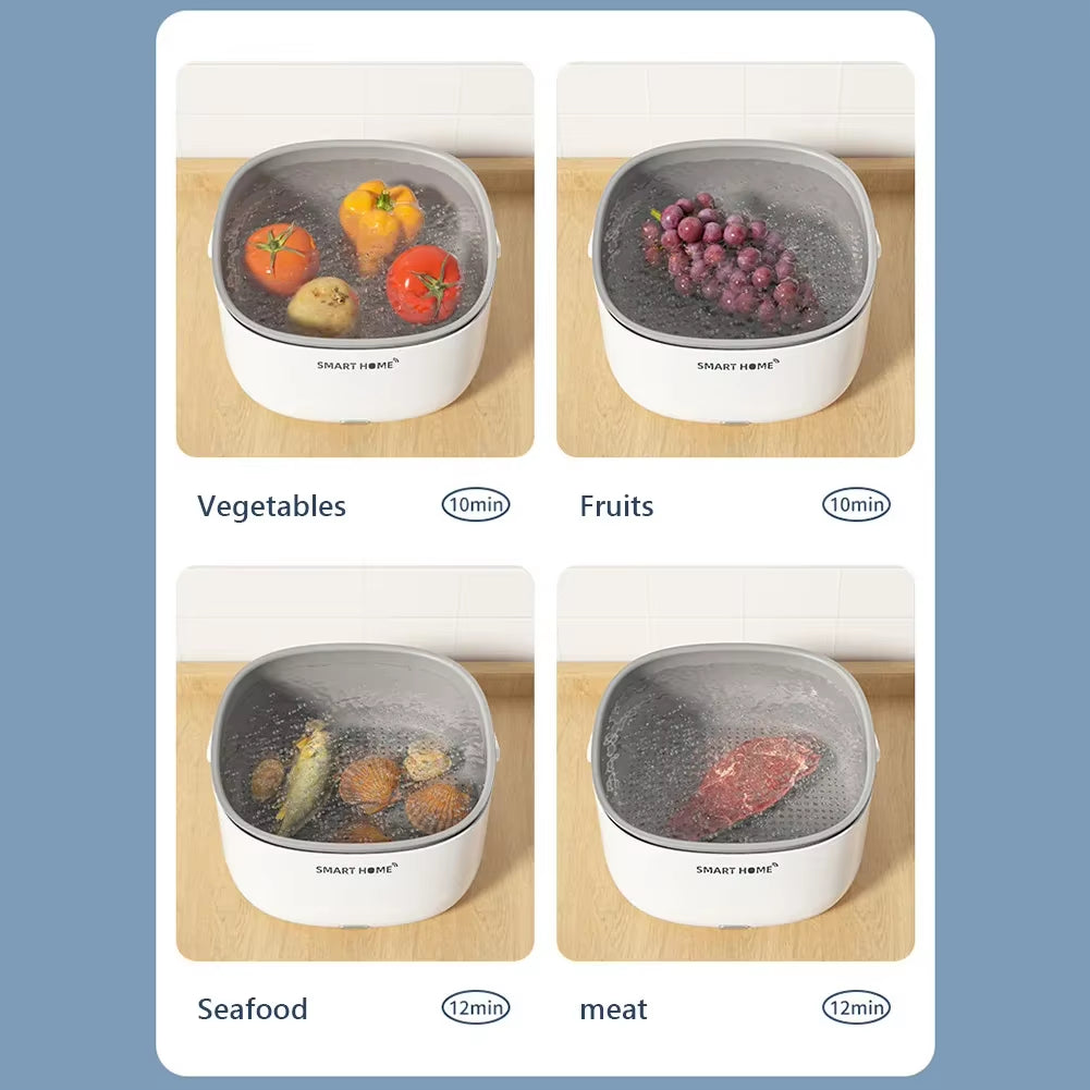 Ultrasonic Food Cleaner – Vegetable & Fruit Washing Machine for Pesticide and Dirt Removal