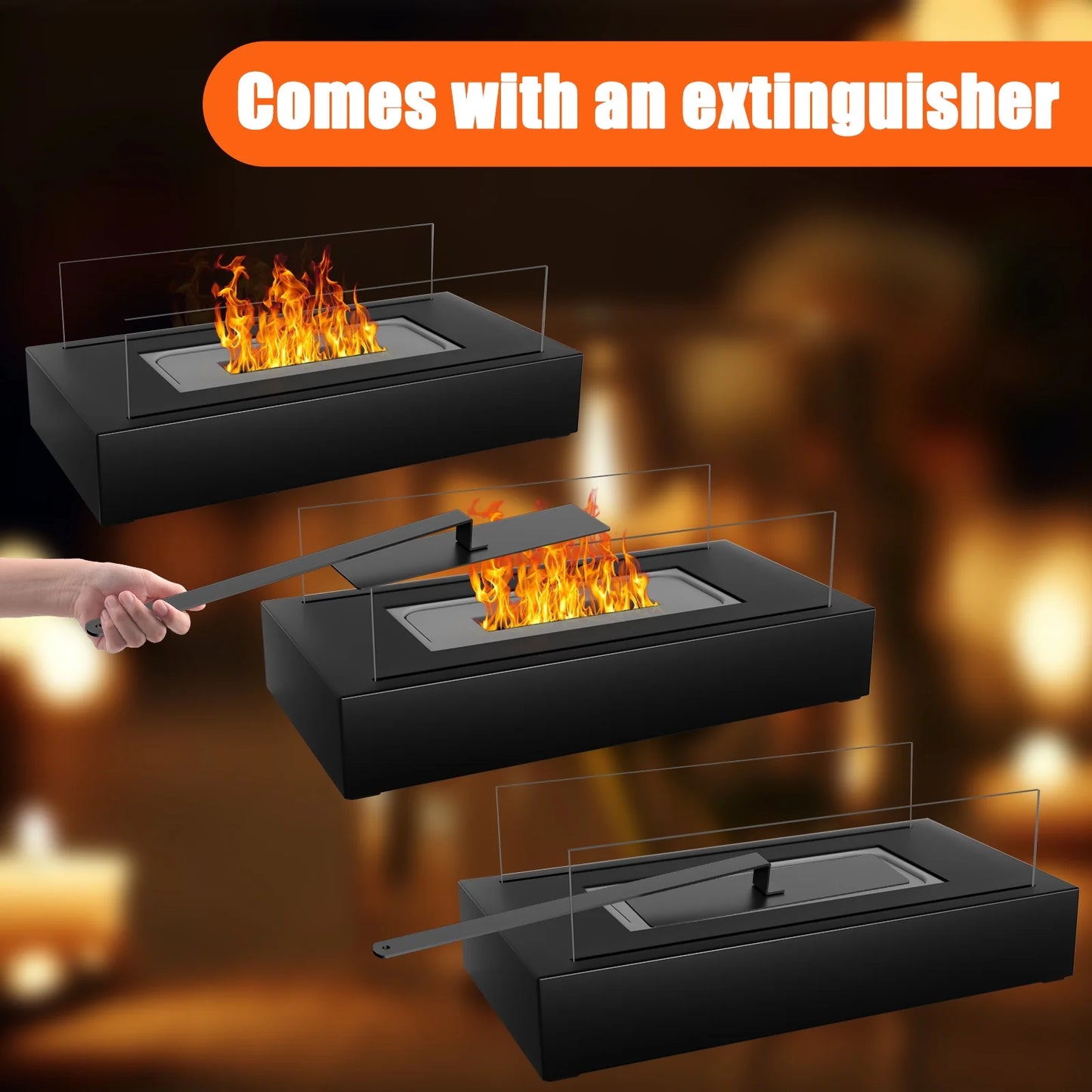 Tabletop Ventless Fireplace – Portable Fire Pit for Indoor & Outdoor Use, Ideal Holiday Gift