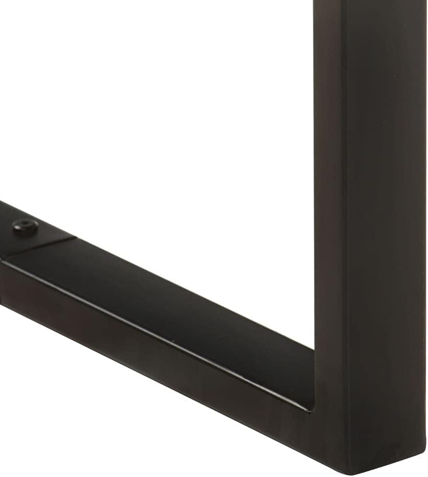 Modern Rustic Dining Table – Solid Acacia Wood Top with Black Metal Legs, 70.9” Long