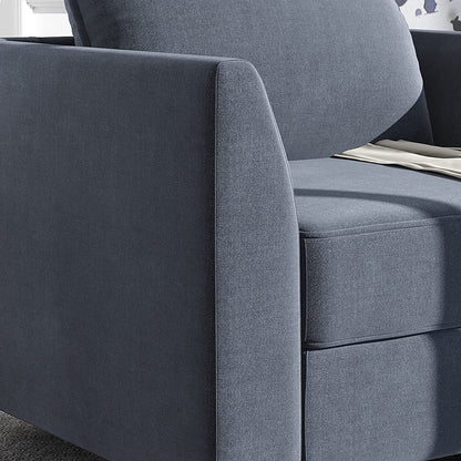 Living Room Furniture Set – 3-Piece Bluish Grey Polyester Fabric Sofa, Loveseat & Armchair