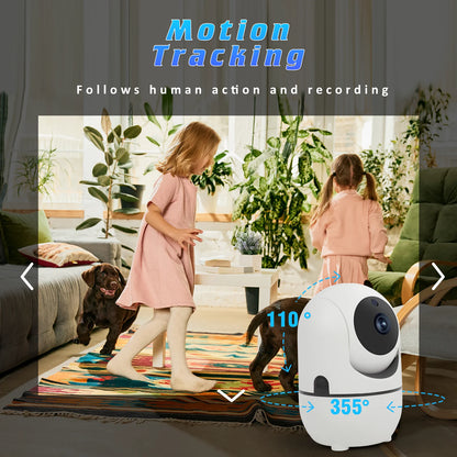 Smart WiFi Baby Monitor Camera – 360° Indoor Security with Sleep Tracking, Alerts & Night Vision