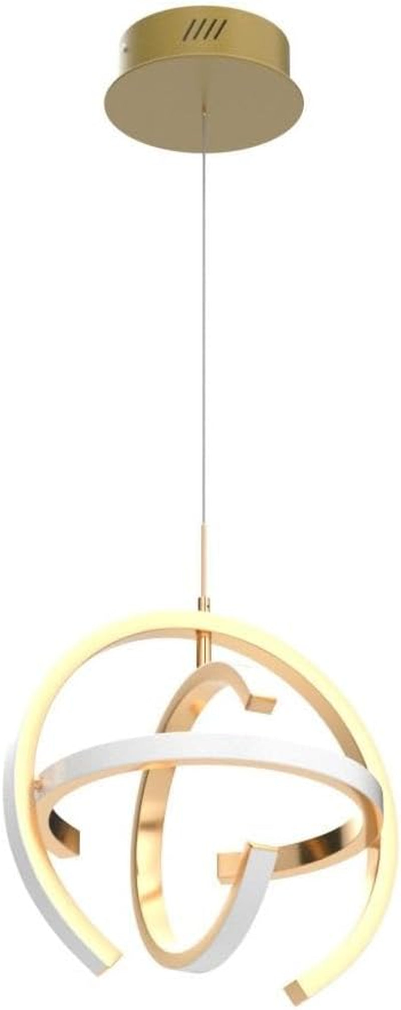 Gold Globe Modern LED Chandelier – Dimmable 4000K Pendant Light Fixture, 19.2W for Indoor Spaces
