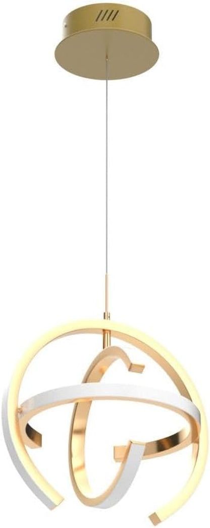 Gold Globe Modern LED Chandelier – Dimmable 4000K Pendant Light Fixture, 19.2W for Indoor Spaces