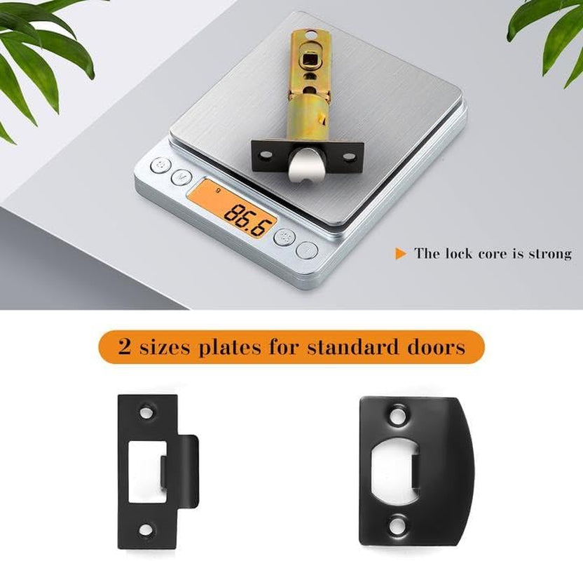 Modern Matte Black Door Levers – Non-Locking, Reversible Passage Handle Set (2-Pack)