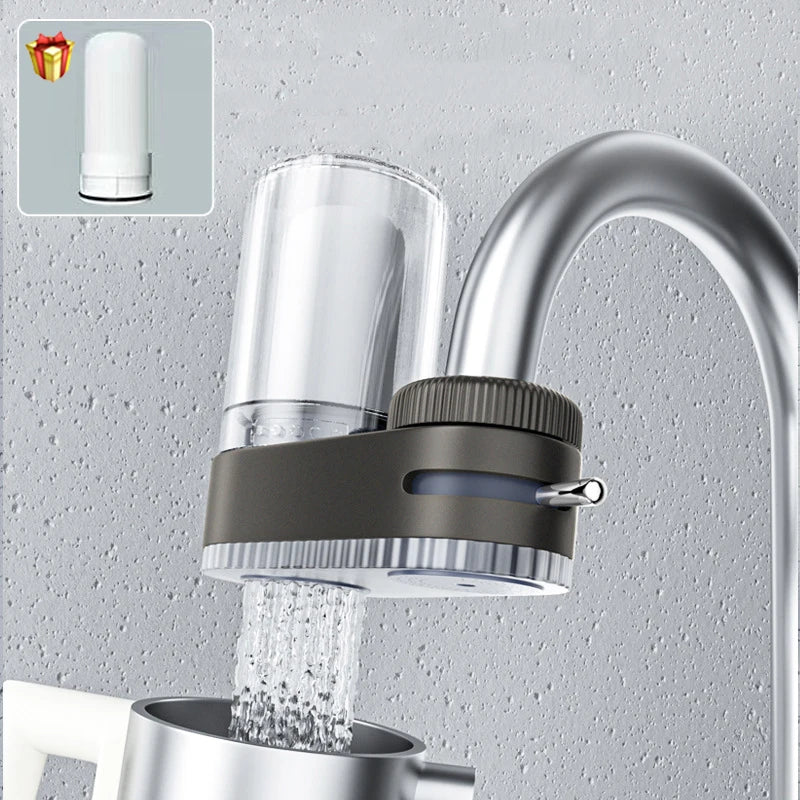 Faucet Water Filter with 2 Washable Elements – Physical Purifier for Kitchen Tap