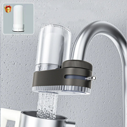 Faucet Water Filter with 2 Washable Elements – Physical Purifier for Kitchen Tap
