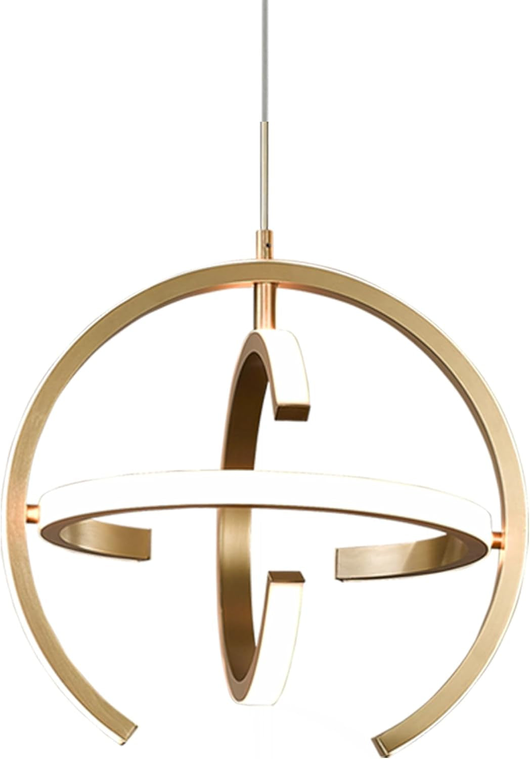 Gold Globe Modern LED Chandelier – Dimmable 4000K Pendant Light Fixture, 19.2W for Indoor Spaces