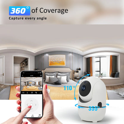 Smart WiFi Baby Monitor Camera – 360° Indoor Security with Sleep Tracking, Alerts & Night Vision